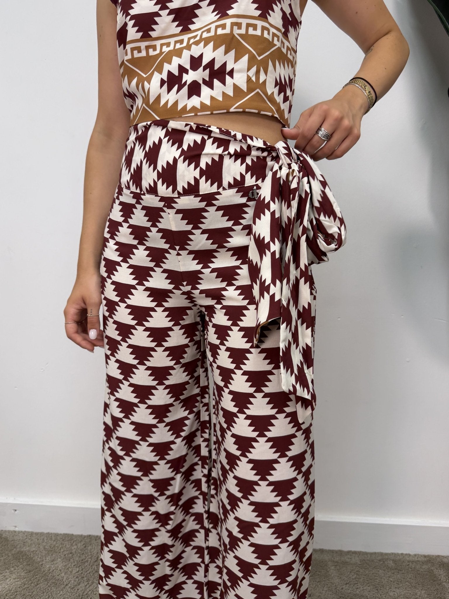 Pantalone in viscosa stampa azteca Dixie - GiuGiò | Shop online