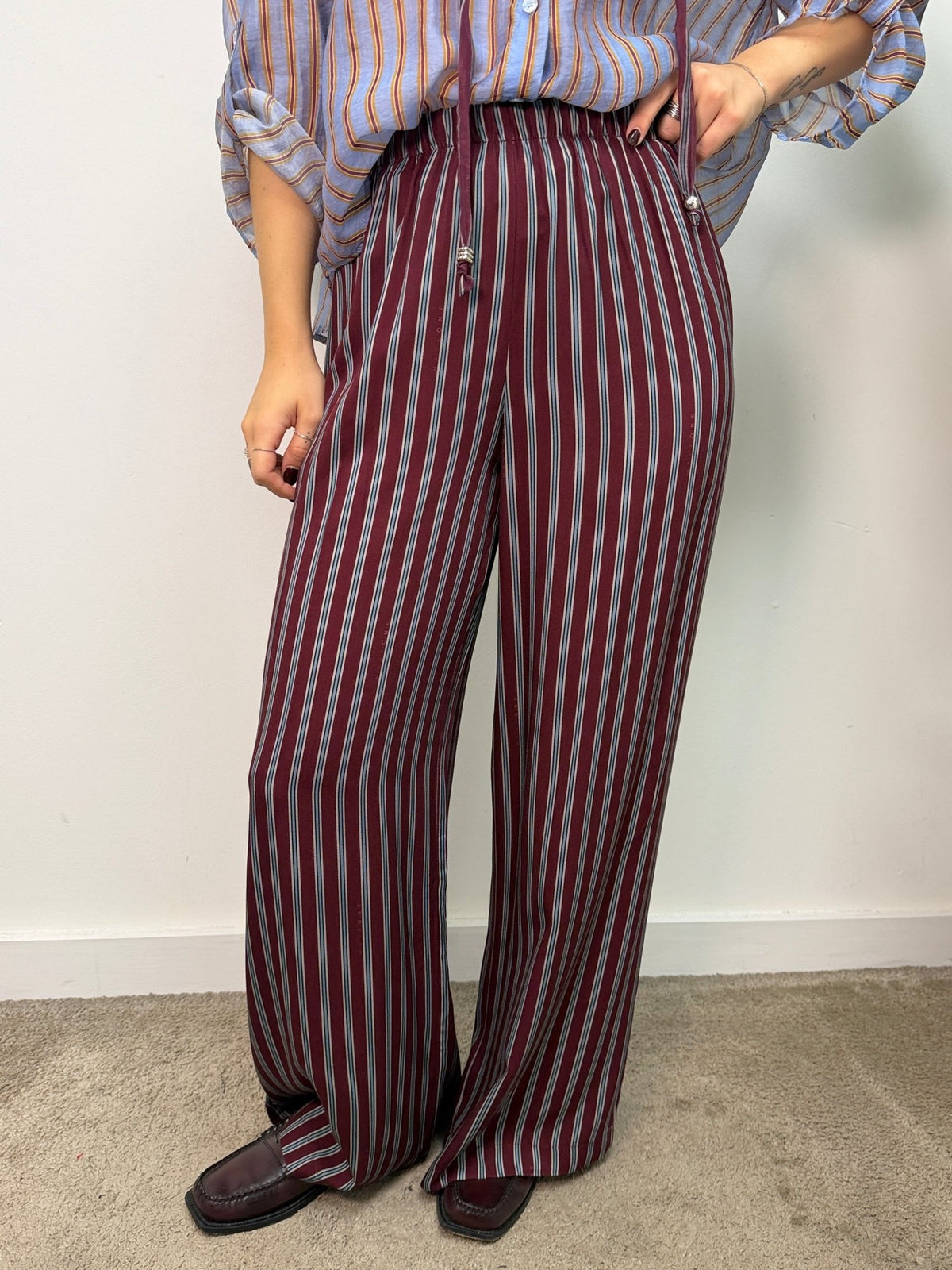 Pantalone in viscosa stampa righe Nomad by HaveOne - GiuGiò | Shop online