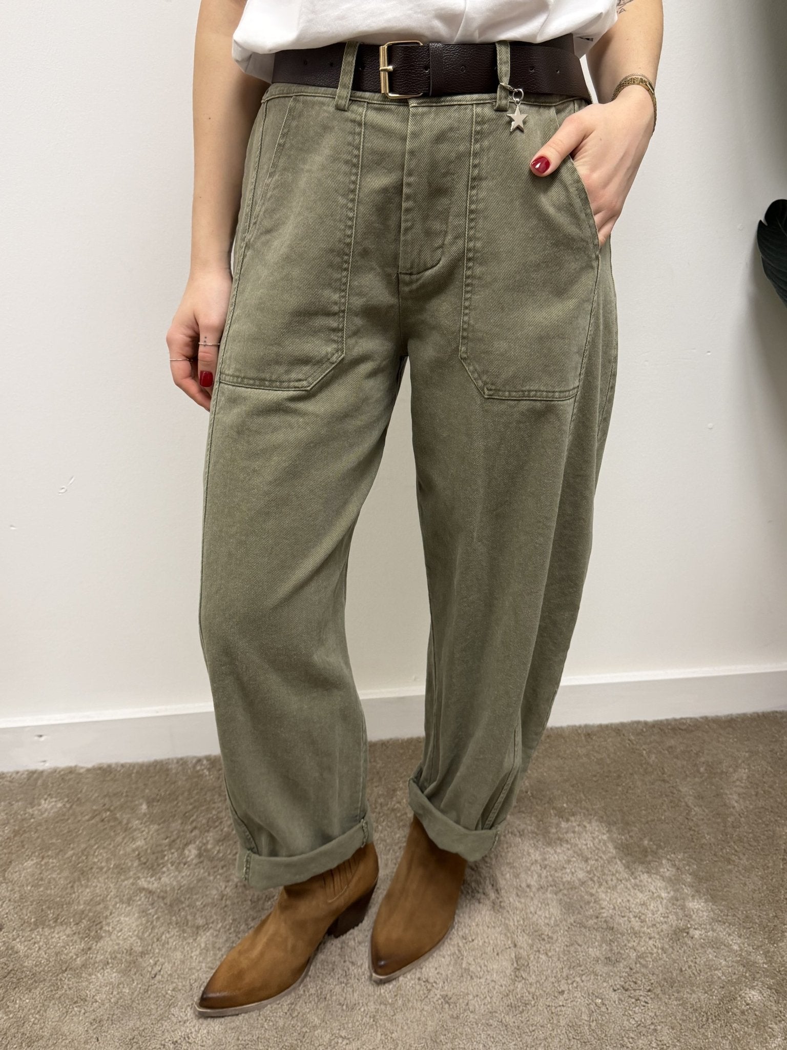 Pantalone mod. stellina in denim tinto in capo Susy Mix - GiuGiò | Shop online