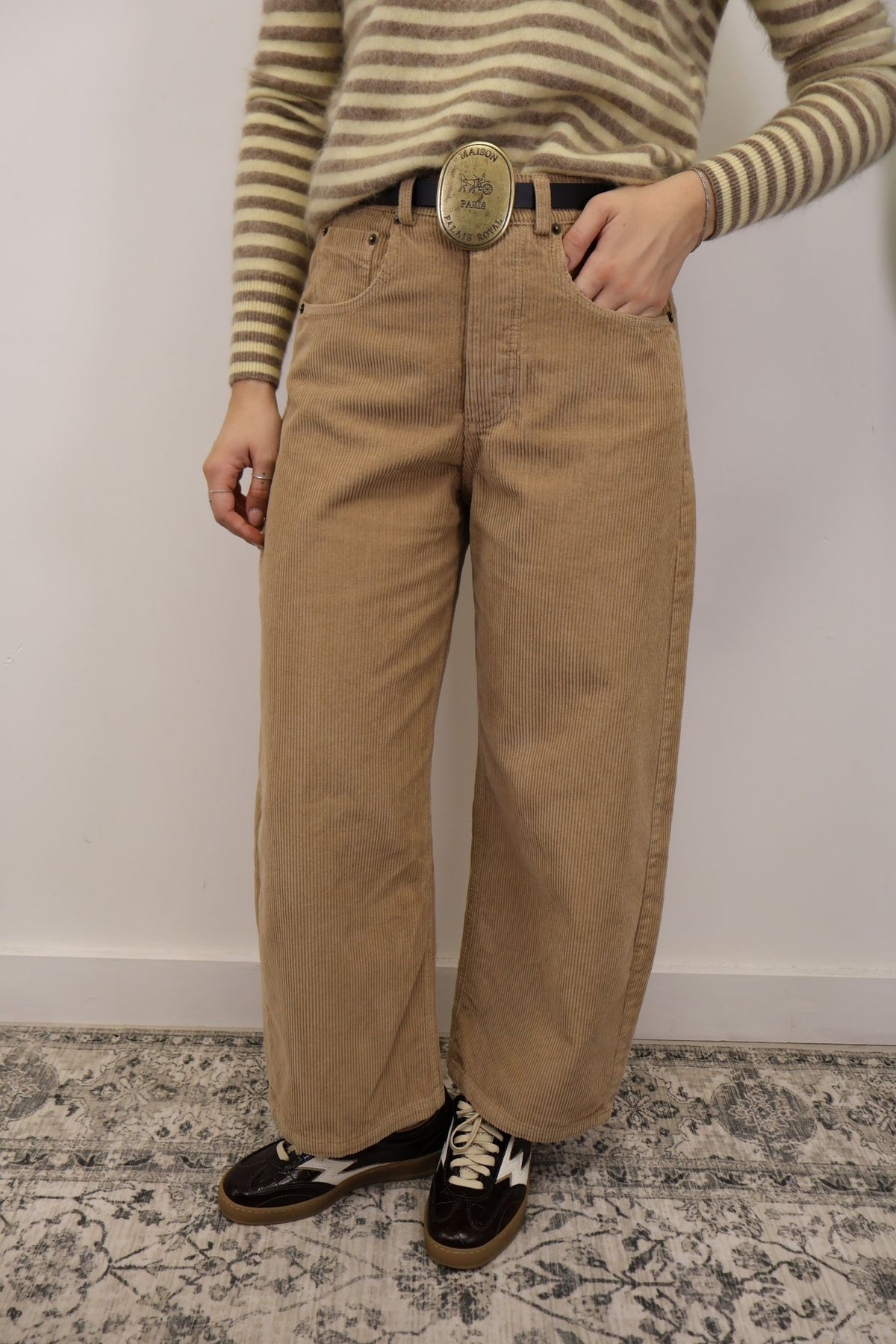 Pantalone ovetto in velluto rocciatore nocciola Tensione In - GiuGiò | Shop online