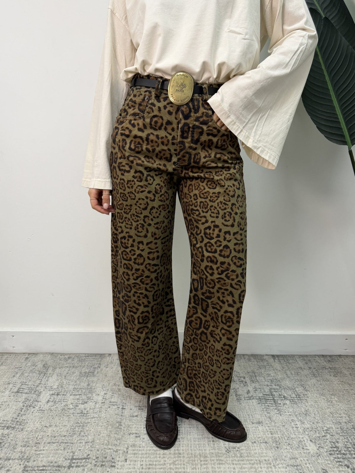 Pantalone ovetto stampa leopardata Tensione In - GiuGiò | Shop online