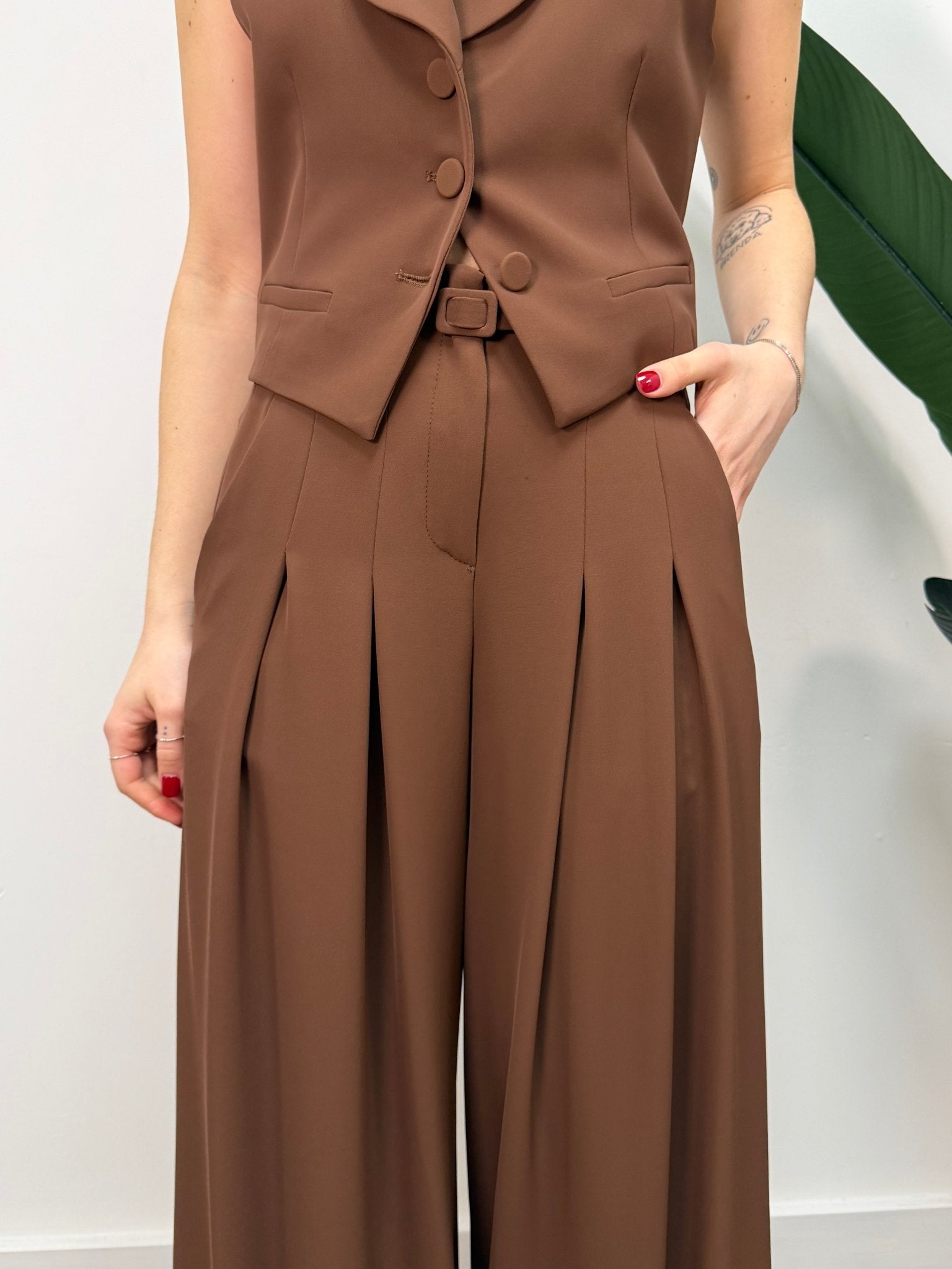 Pantalone palazzo fluido in cadí Imperial - GiuGiò | Shop online