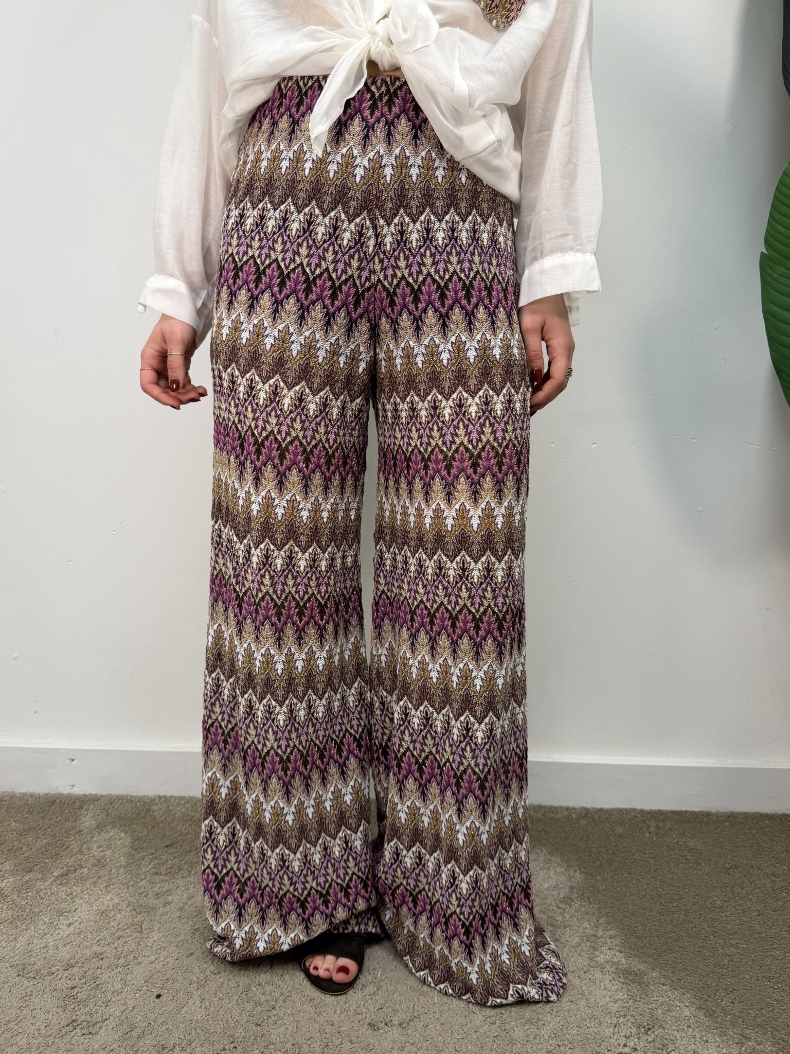 Pantalone palazzo motivo zig zag Tensione In - GiuGiò | Shop online