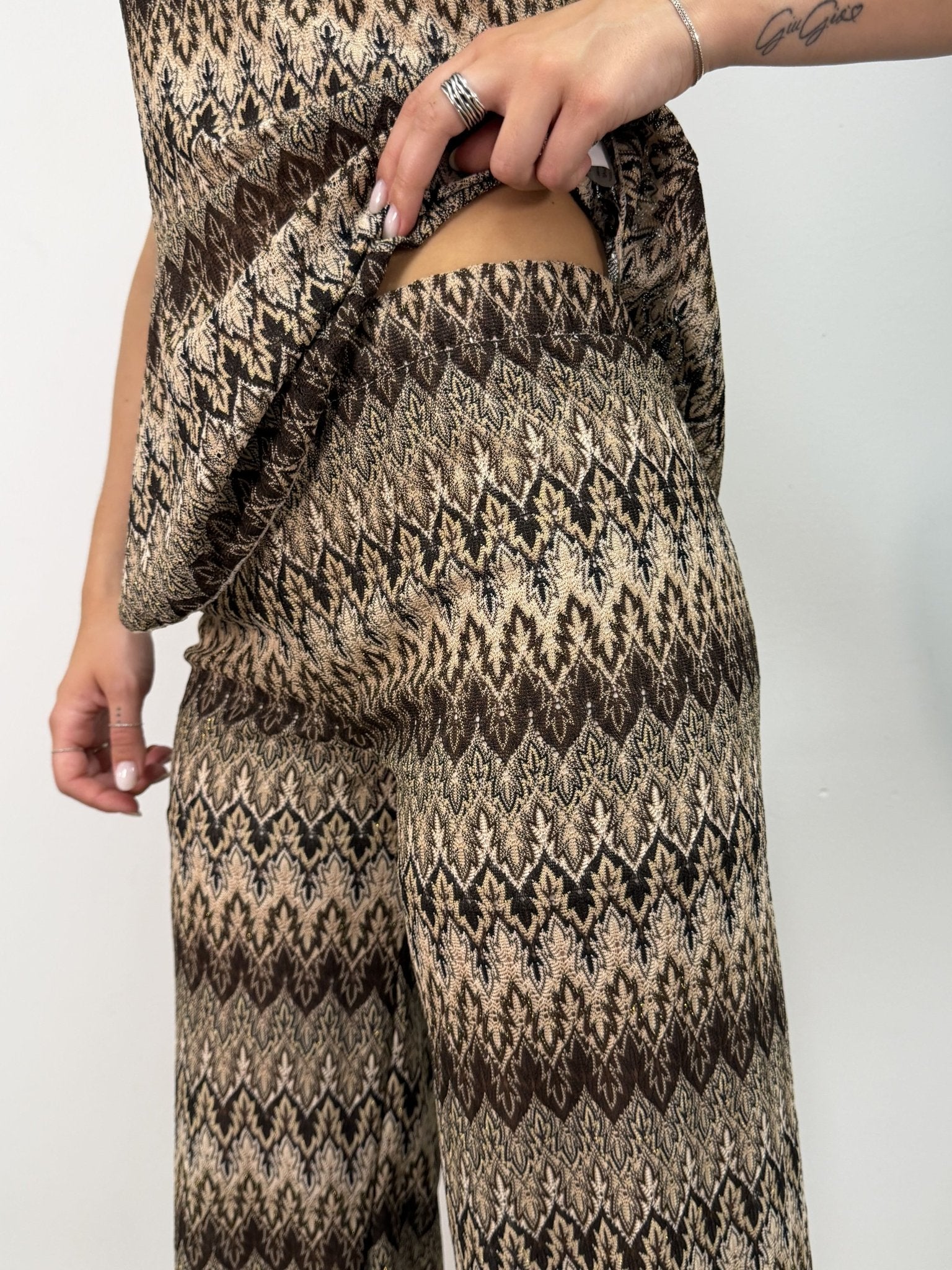 Pantalone palazzo stampa zig zag Susy Mix - GiuGiò | Shop online