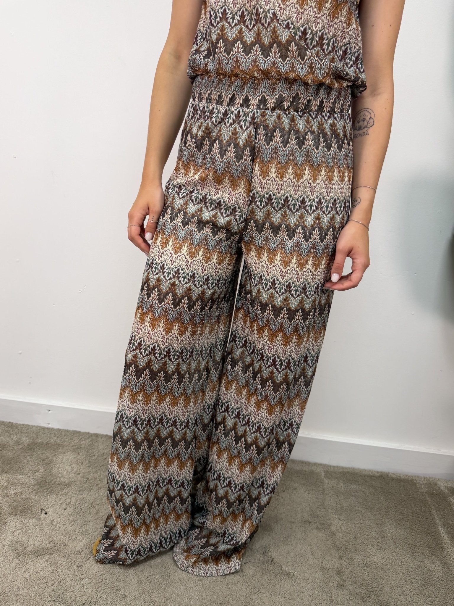 Pantalone palazzo stampa zig zag Susy Mix - GiuGiò | Shop online