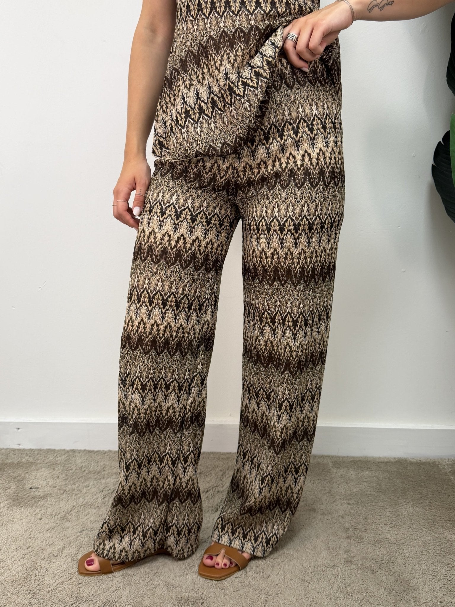 Pantalone palazzo stampa zig zag Susy Mix - GiuGiò | Shop online