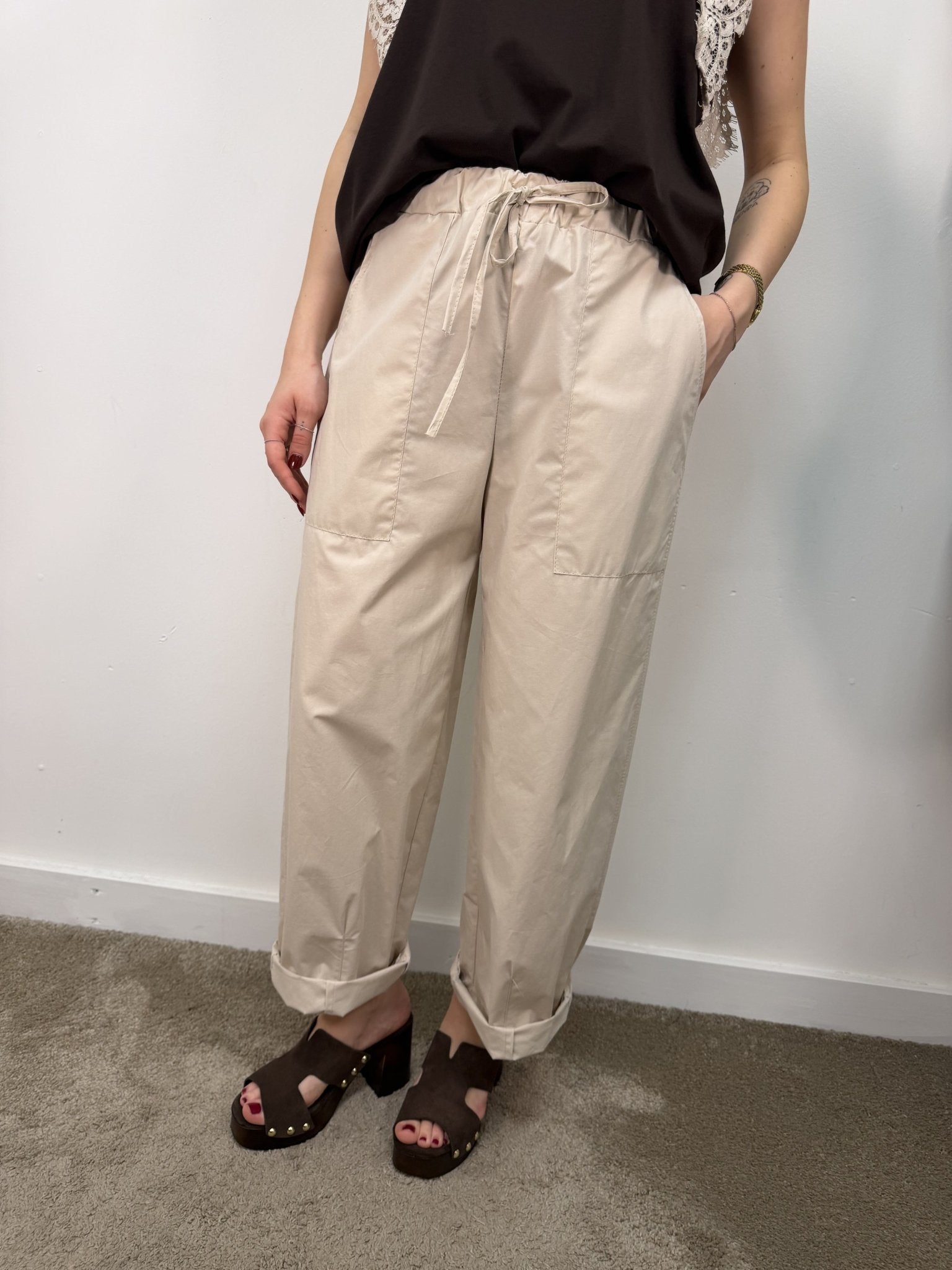 Pantalone parachute con elastico in vita MyD - GiuGiò | Shop online