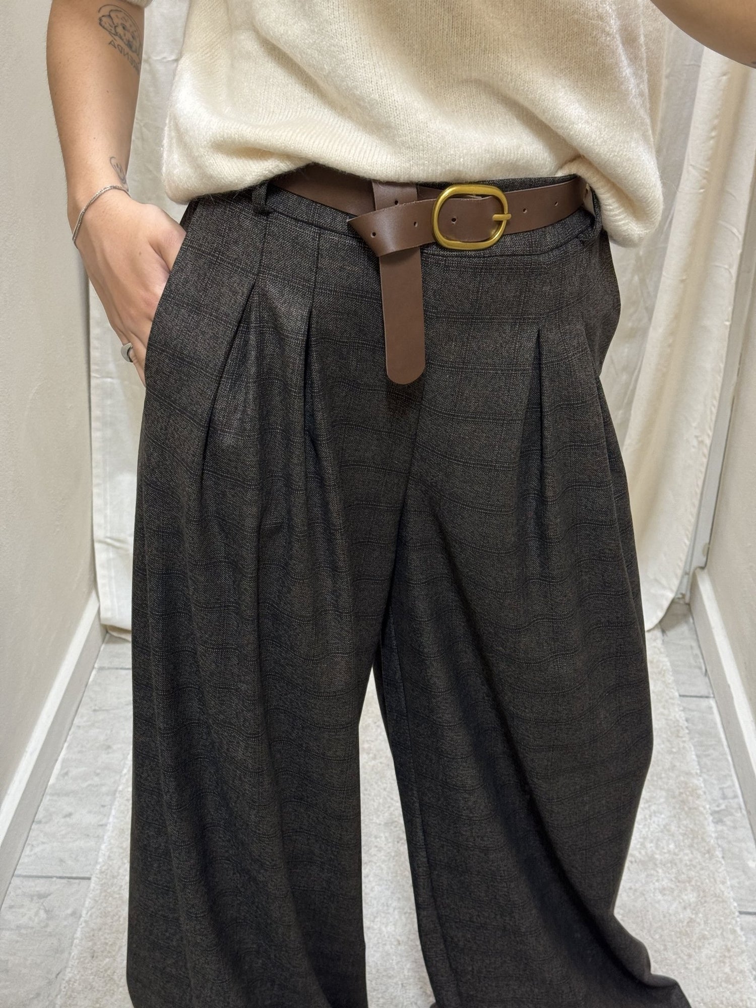 Pantalone principe di Galles gamba ampia Susy Mix - GiuGiò | Shop online