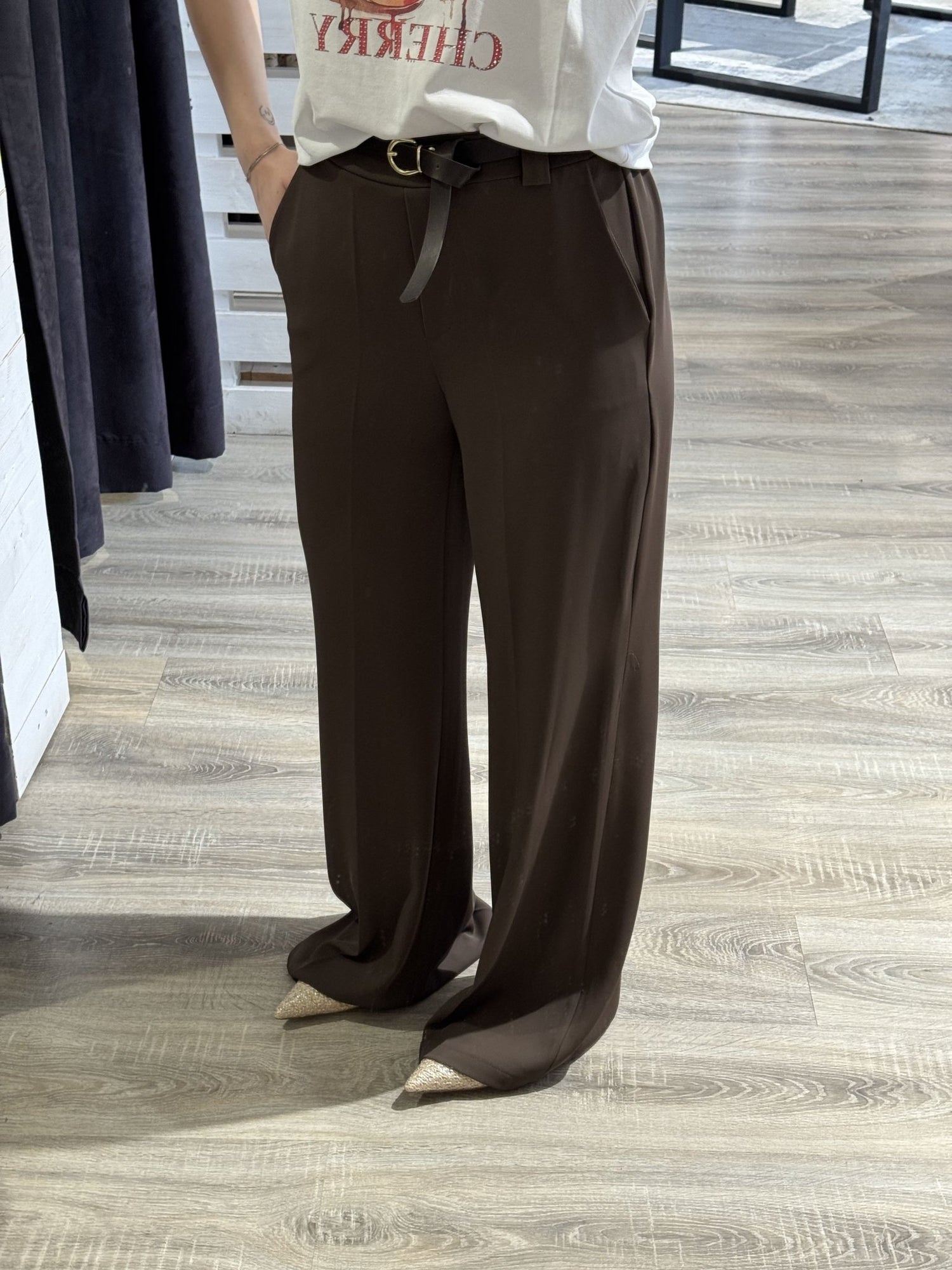 Pantalone scivolato gamba larga Susy Mix - GiuGiò | Shop online