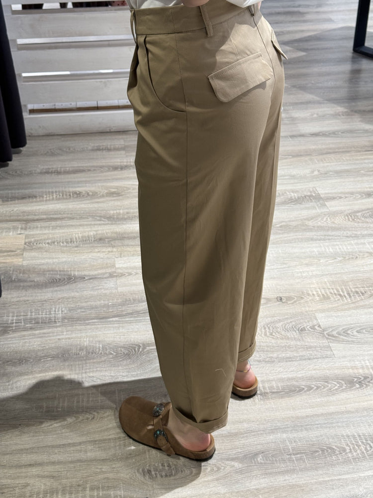Pantalone sigaretta con pattine in cotone popeline Susy Mix - GiuGiò | Shop online