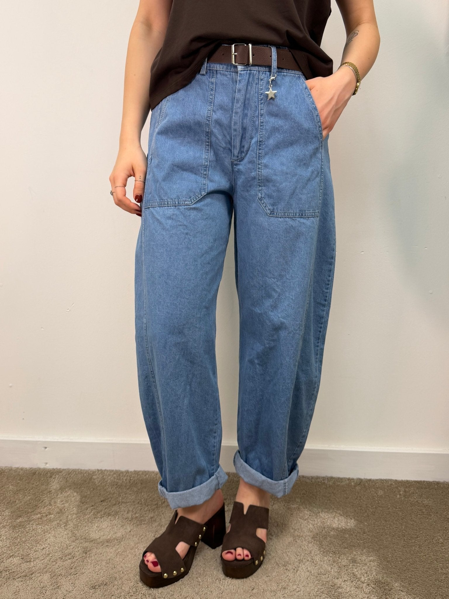 Pantalone stellina in denim Susy Mix - GiuGiò | Shop online