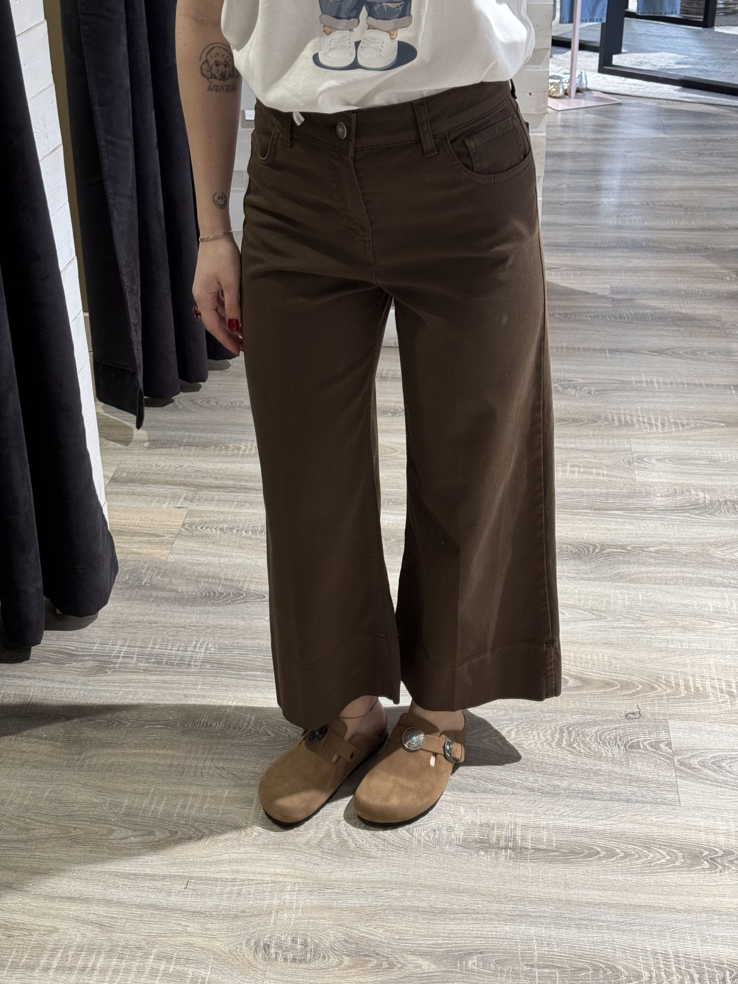 Pantalone tinto capo con risvoltone Susy Mix - GiuGiò | Shop online