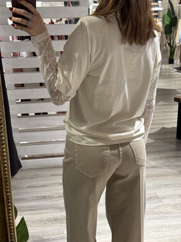 Polo con spalline e manica in pizzo Susy Mix - GiuGiò | Shop online