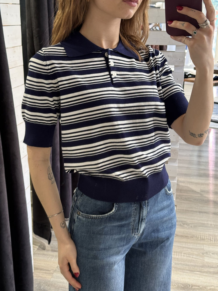 Polo crop in filo rigata Susy Mix - GiuGiò | Shop online