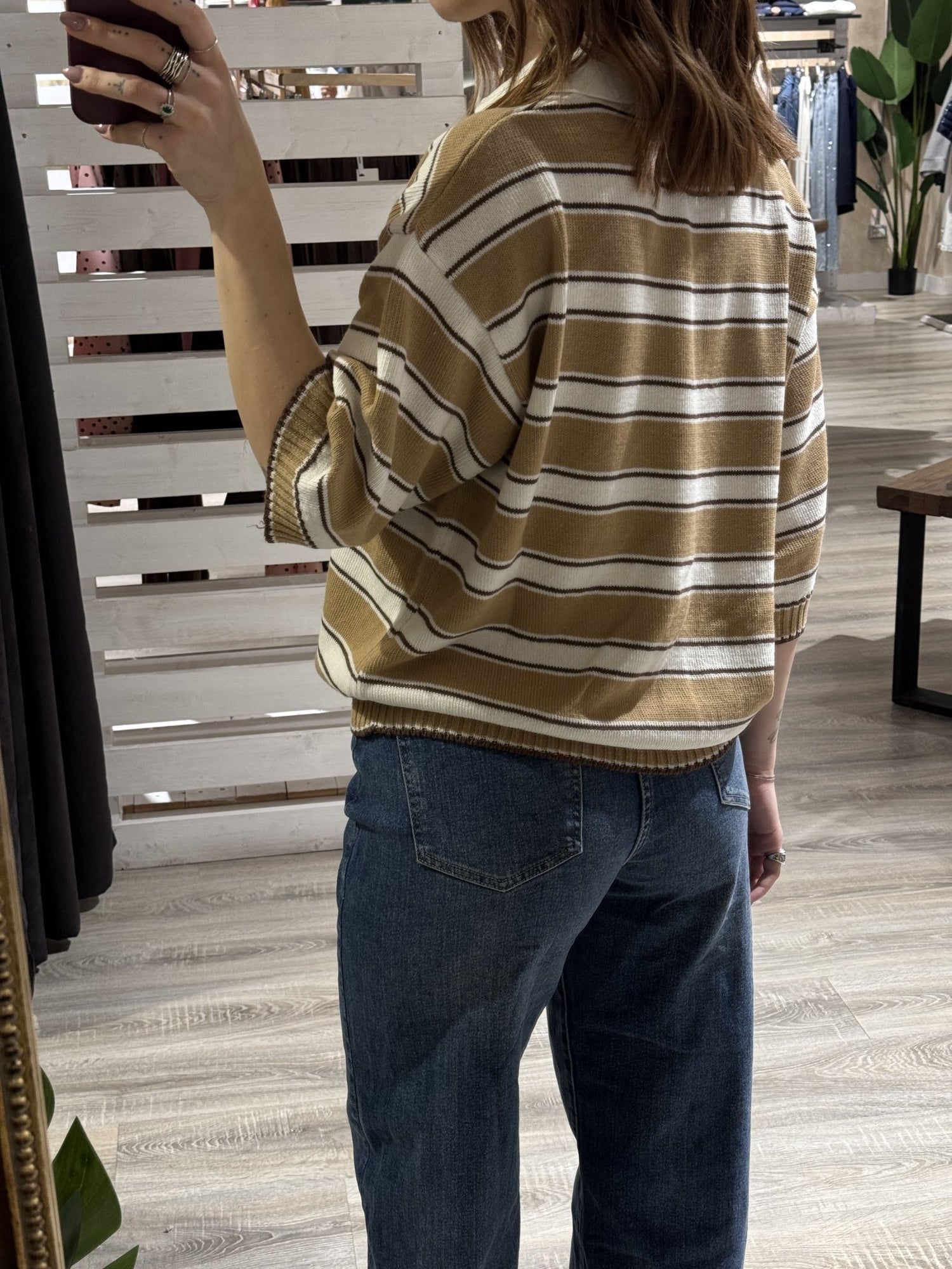 Polo manica 3/4 over in filo rigata HaveOne - GiuGiò | Shop online