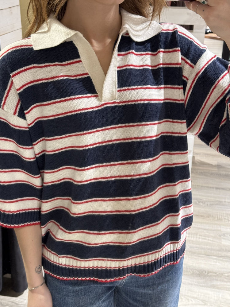 Polo manica 3/4 over in filo rigata HaveOne - GiuGiò | Shop online