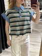 Polo rigata con bottoni gioiello Susy Mix - GiuGiò | Shop online