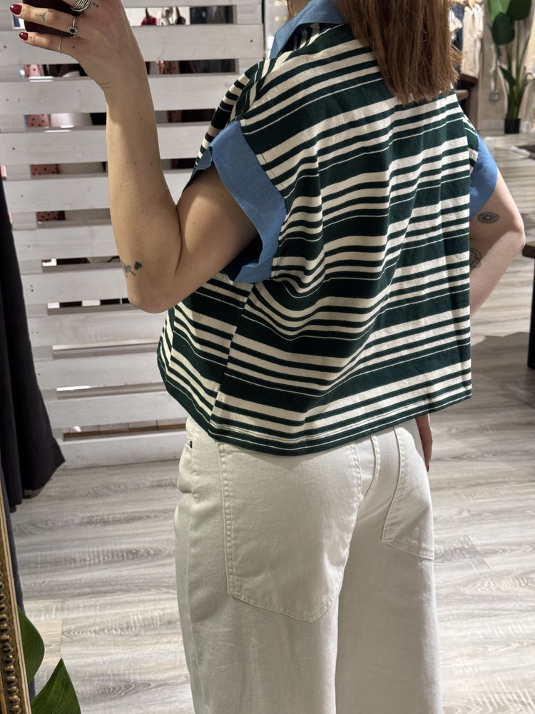 Polo rigata con bottoni gioiello Susy Mix - GiuGiò | Shop online