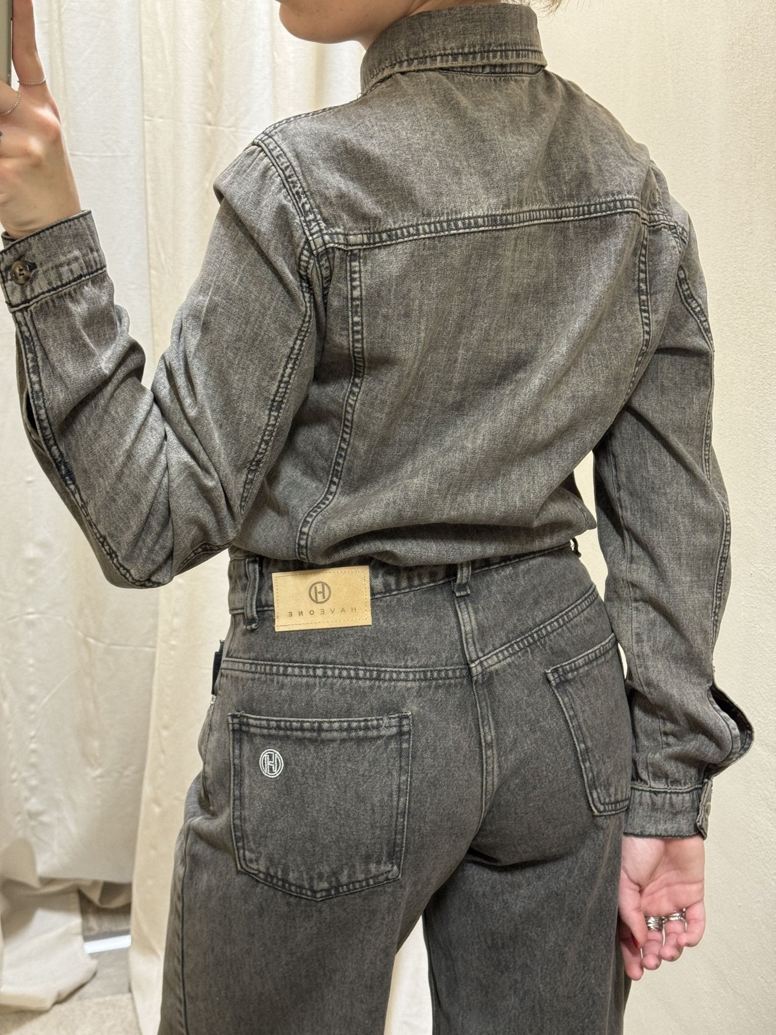 Salopette in denim grey HaveOne - GiuGiò | Shop online