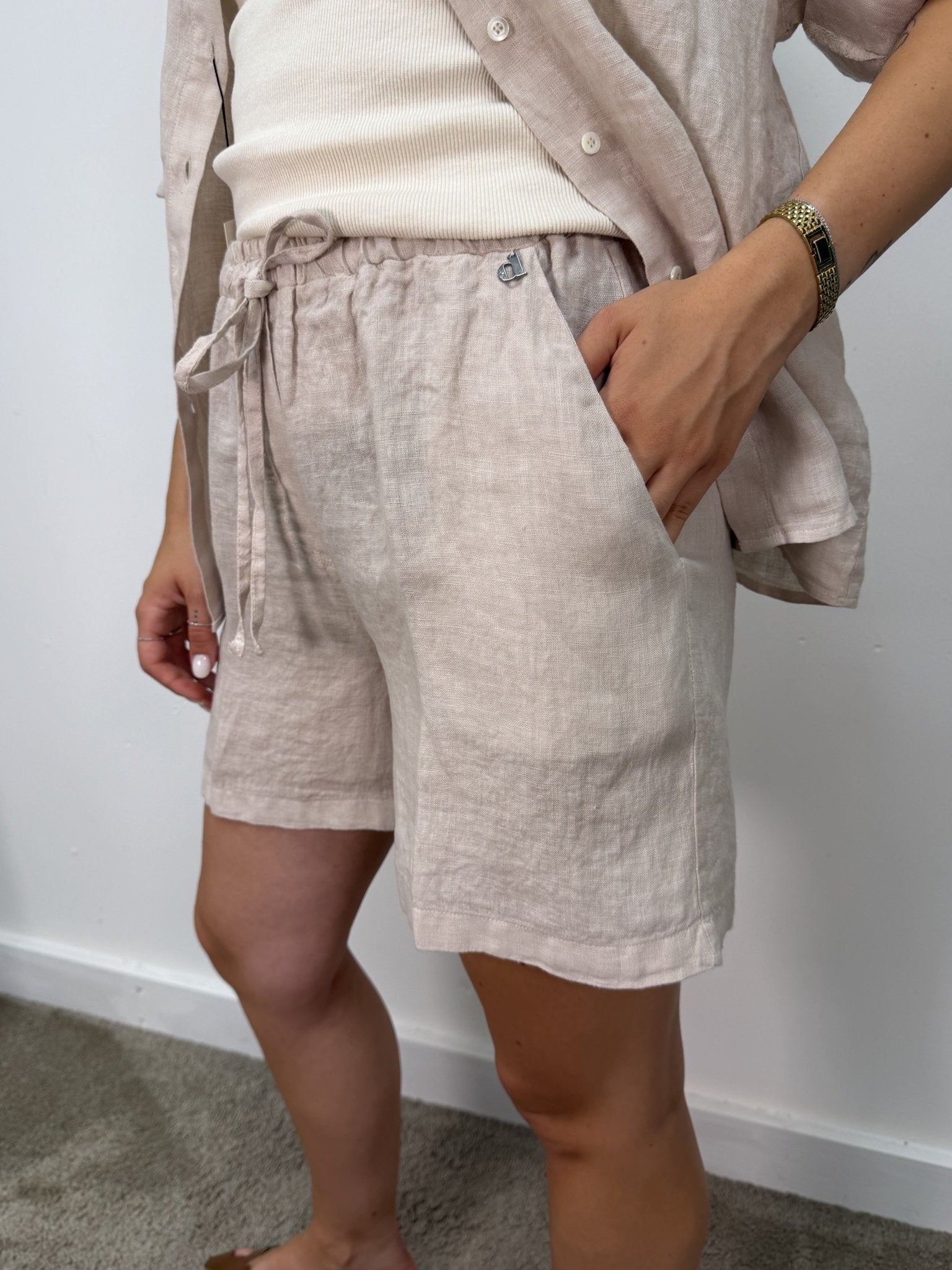 Short in puro lino tinto in capo Dixie - GiuGiò | Shop online