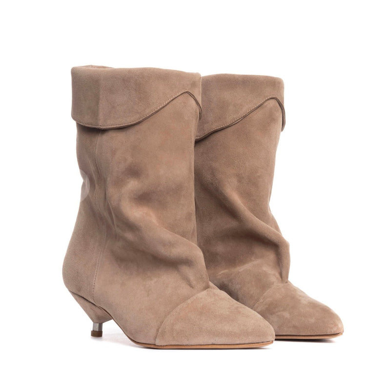 Stivaletto rovesciato tacco kitten Gisel Moirè - GiuGiò | Shop online