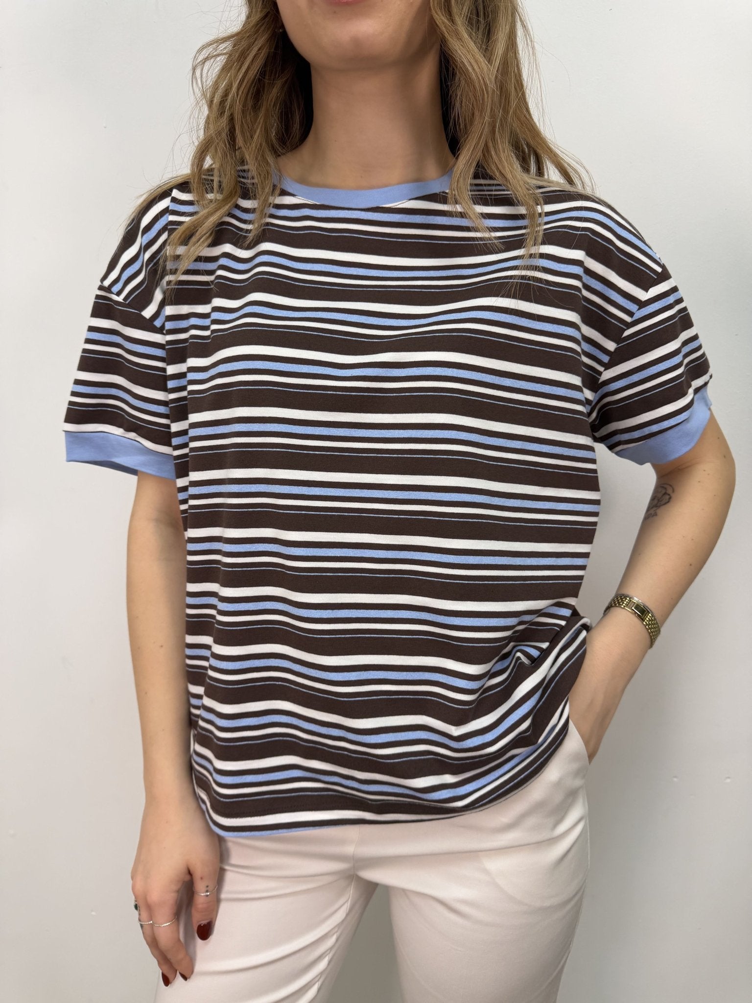 T-shirt a righe manica corta Tensione In - GiuGiò | Shop online