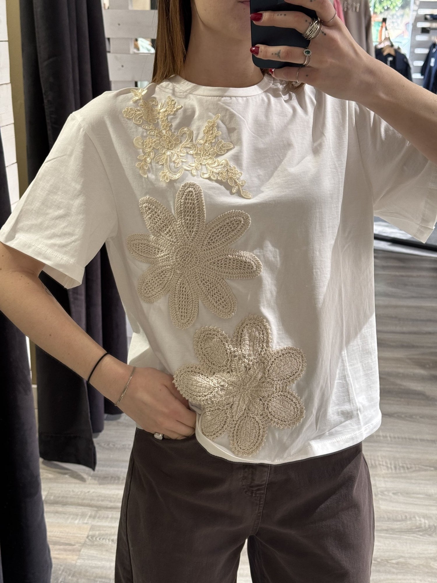 T-Shirt con ricami in cotone MyD - GiuGiò | Shop online