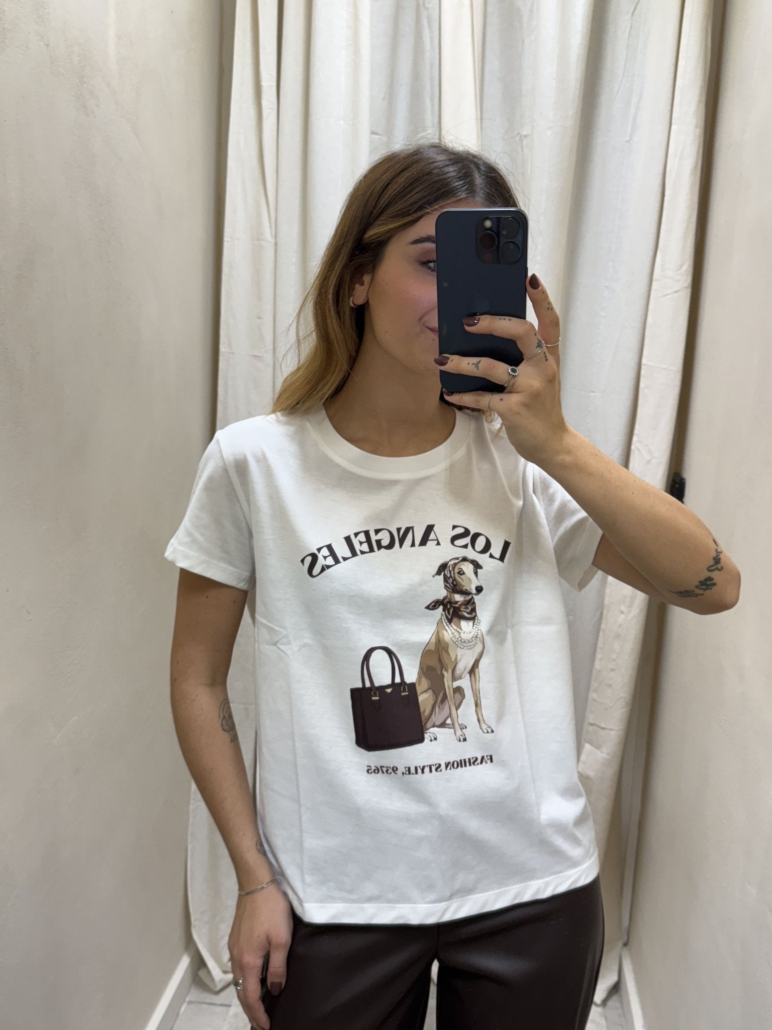 T-shirt con stampa levriero Susy Mix - GiuGiò | Shop online