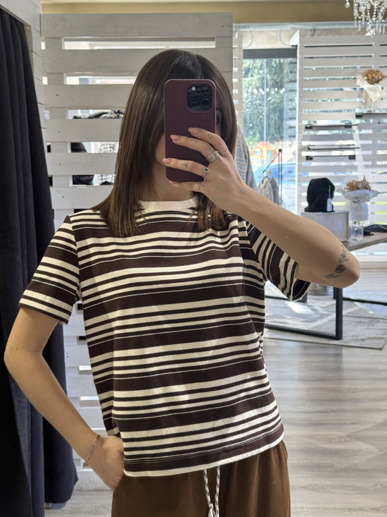 T-shirt girocollo a righe Tensione IN - GiuGiò | Shop online