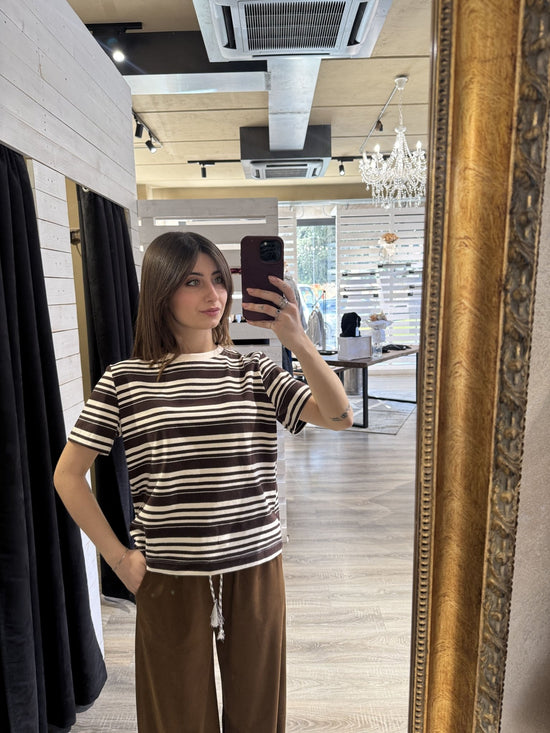 T-shirt girocollo a righe Tensione IN - GiuGiò | Shop online