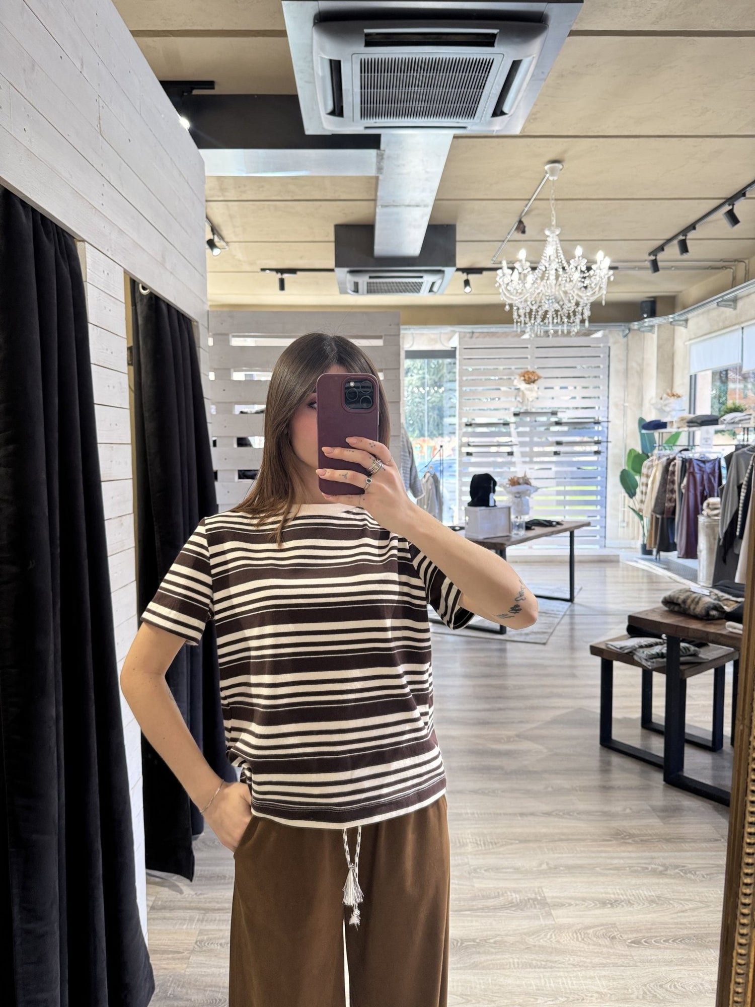 T-shirt girocollo a righe Tensione IN - GiuGiò | Shop online