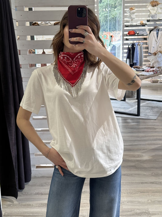 T-shirt girocollo con bandana strass Tensione IN - GiuGiò | Shop online