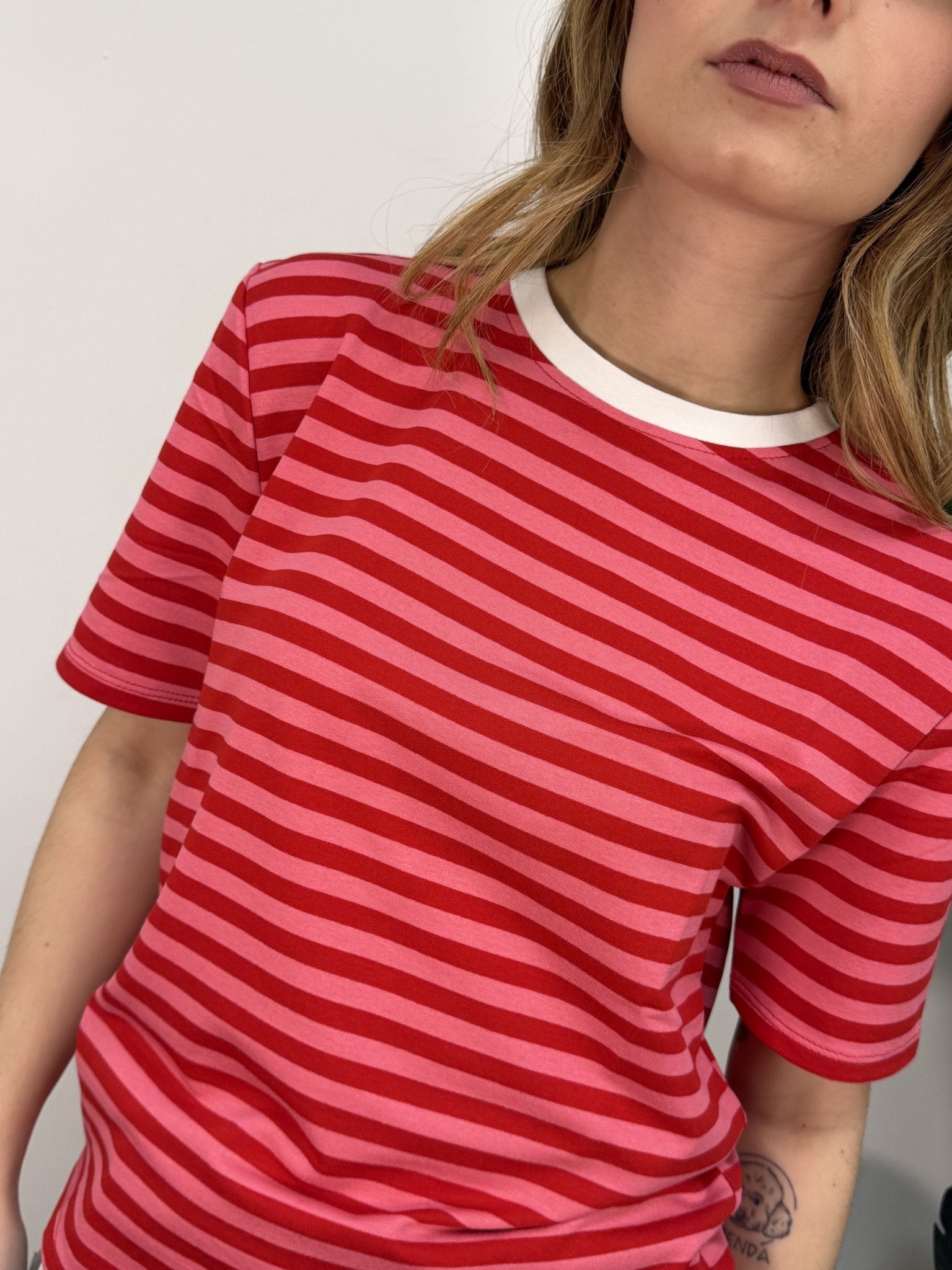 T-Shirt girocollo in cotone rigata HaveOne - GiuGiò | Shop online