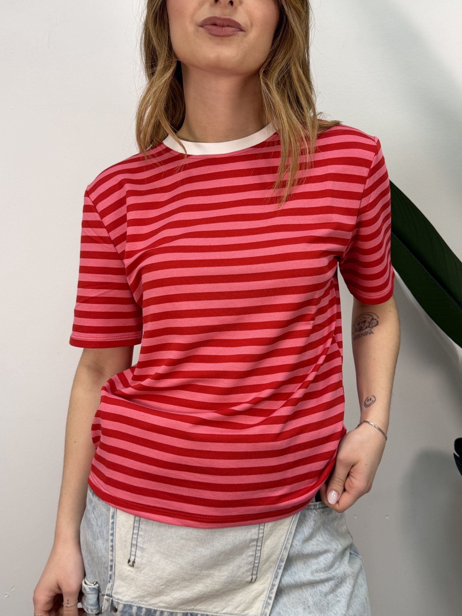 T-Shirt girocollo in cotone rigata HaveOne - GiuGiò | Shop online