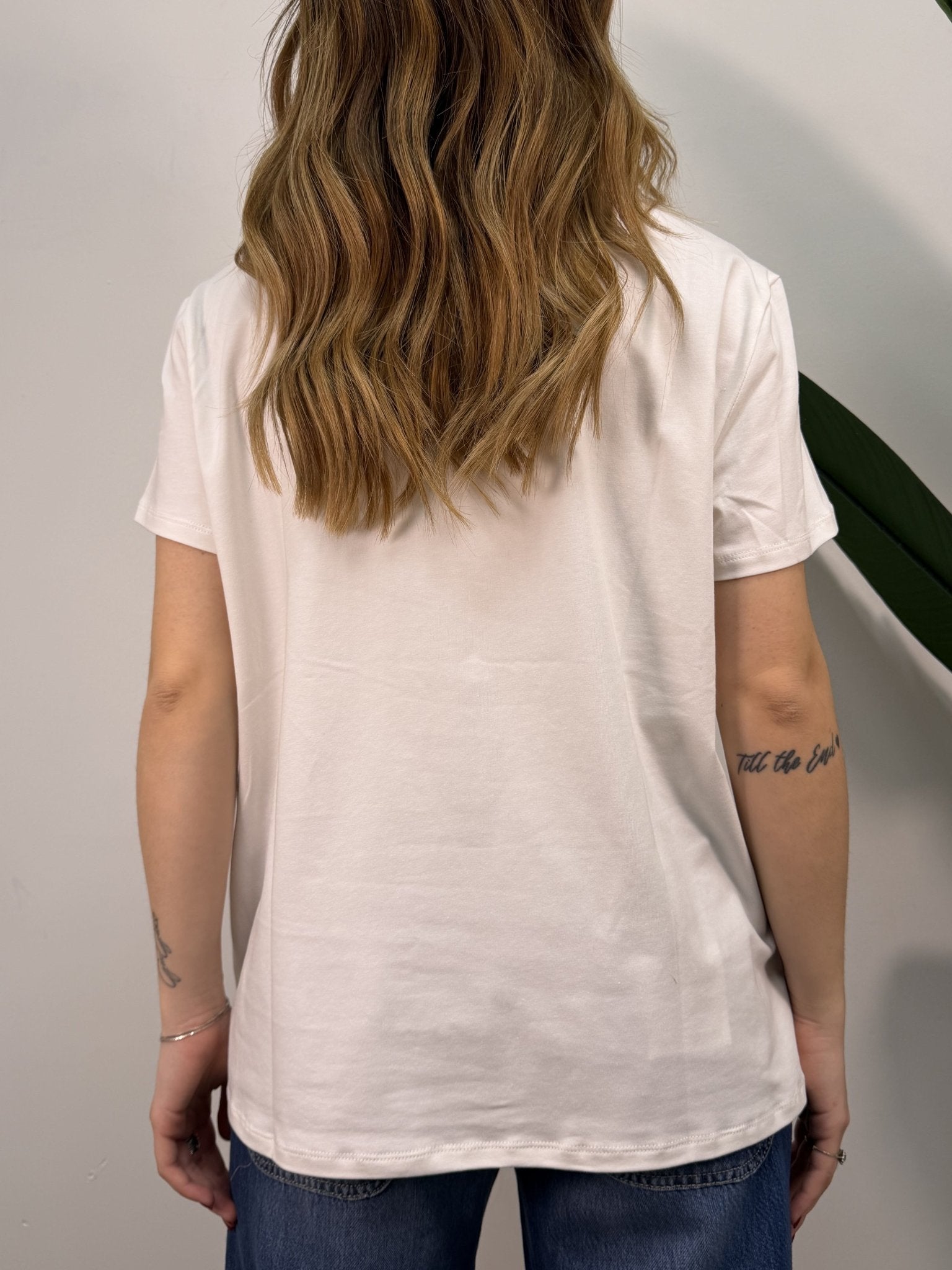 T-Shirt girocollo ricamo Prosecco e pilates MYD - GiuGiò | Shop online