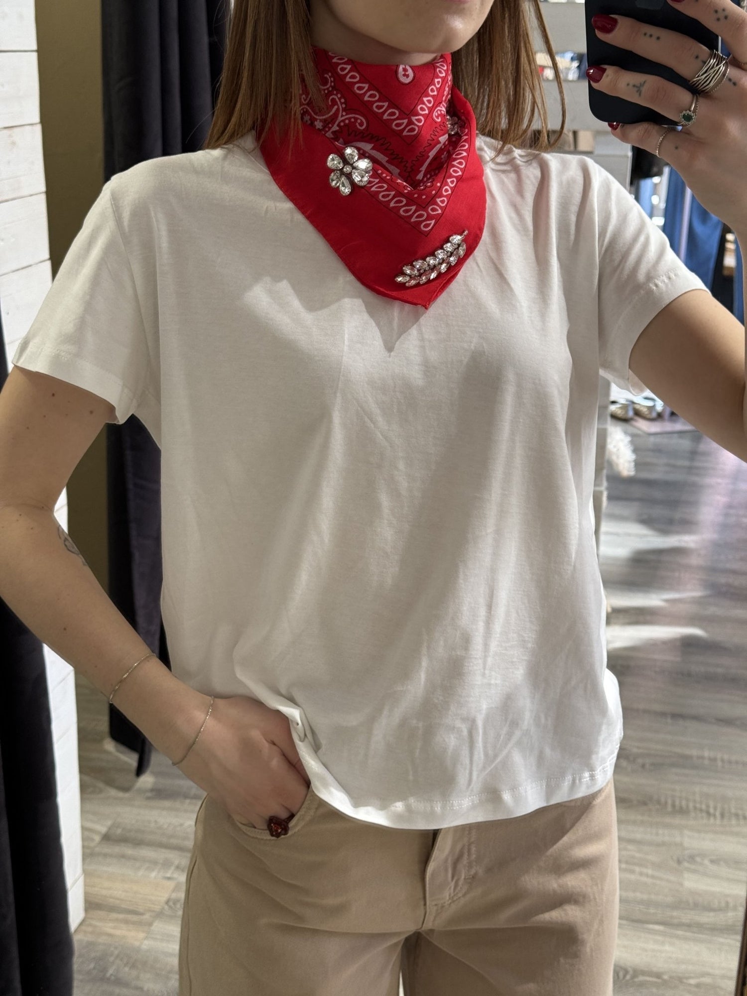 T-shirt in cotone con bandana Susy Mix - GiuGiò | Shop online