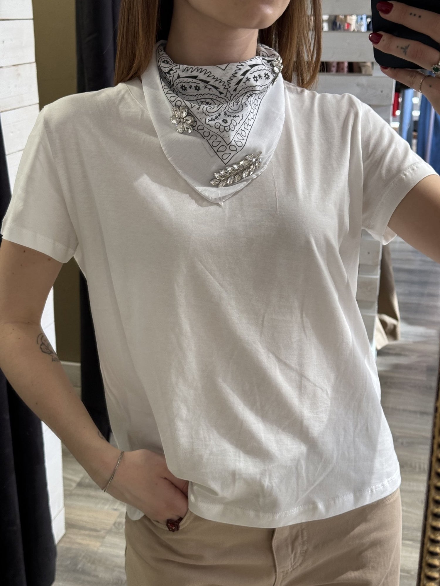 T-shirt in cotone con bandana Susy Mix - GiuGiò | Shop online