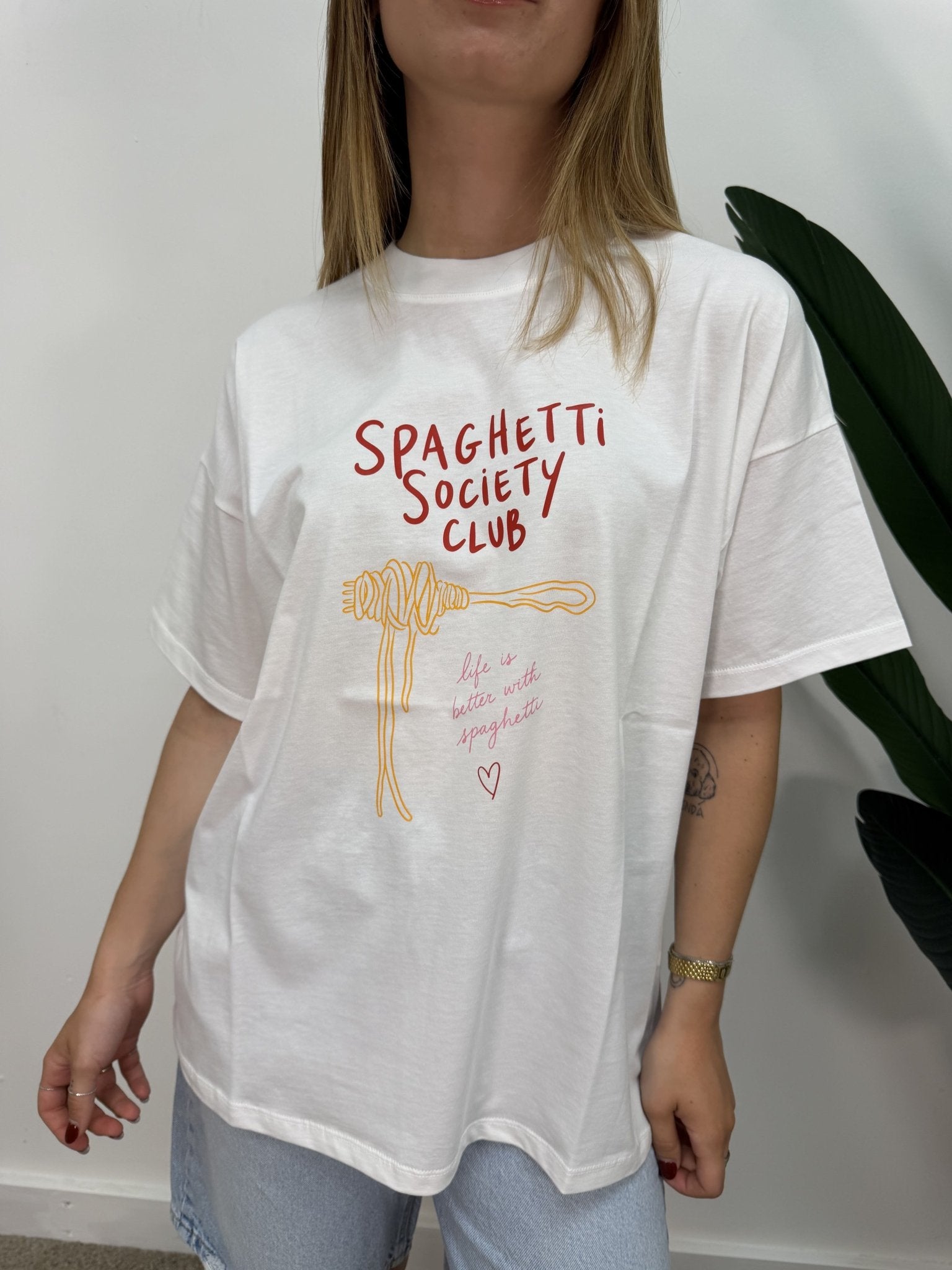 T-Shirt in cotone "Spaghetti society club" VICOLO - GiuGiò | Shop online