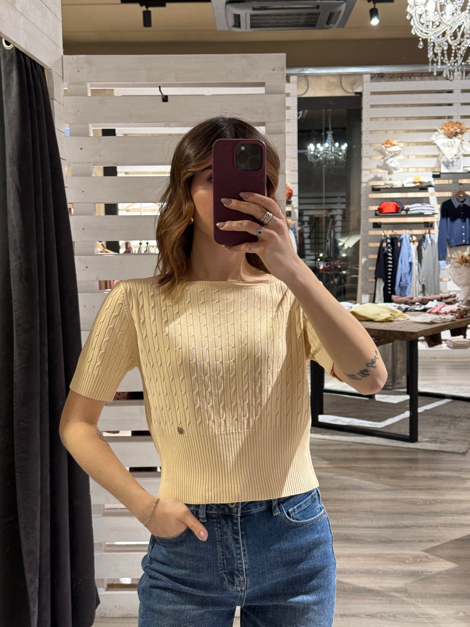 T-shirt in filo con treccine Please - GiuGiò | Shop online