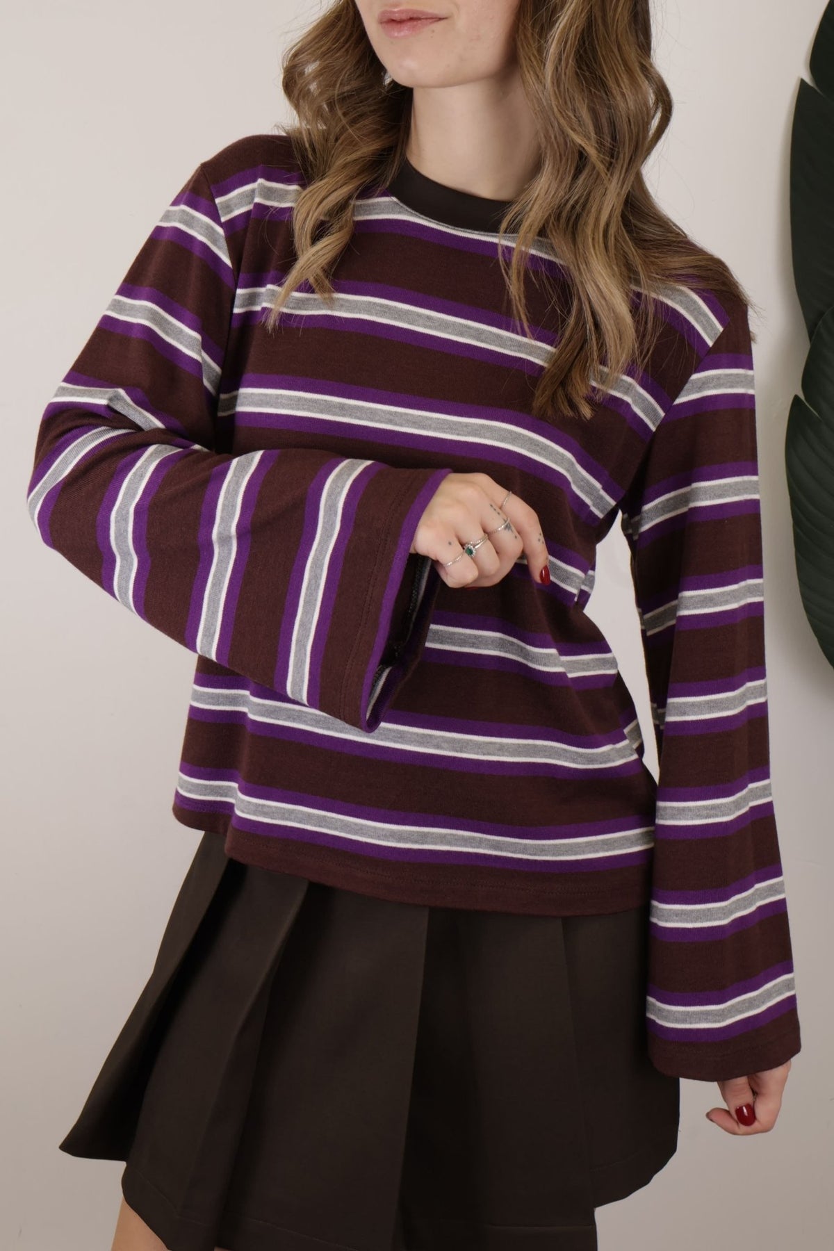 T-shirt in maglia manica ampia a righe HaveOne - GiuGiò | Shop online