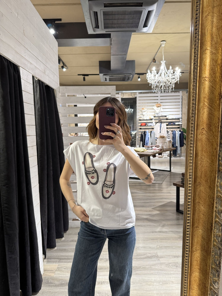 T-shirt manica aletta stampa mocassino Susy Mix - GiuGiò | Shop online