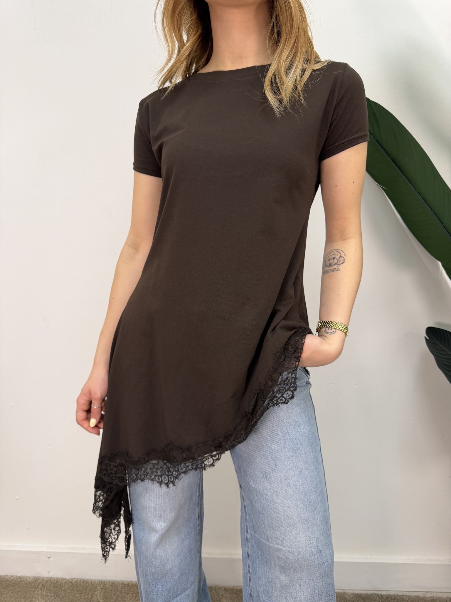 T-shirt manica corta con pizzo trasversale MyD - GiuGiò | Shop online
