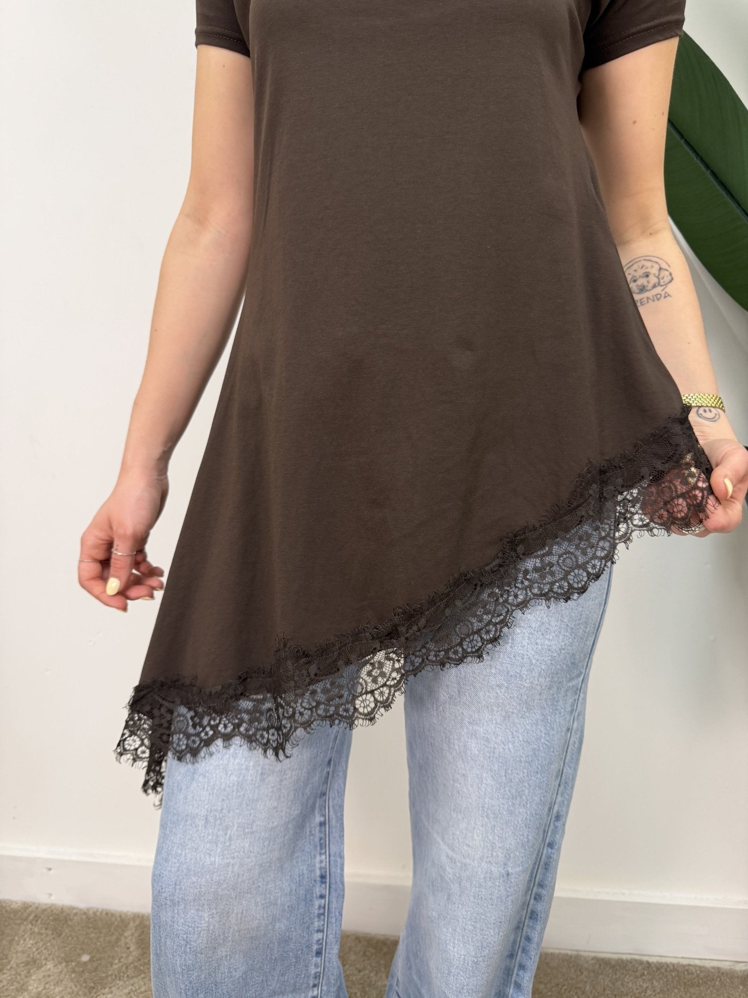 T-shirt manica corta con pizzo trasversale MyD - GiuGiò | Shop online