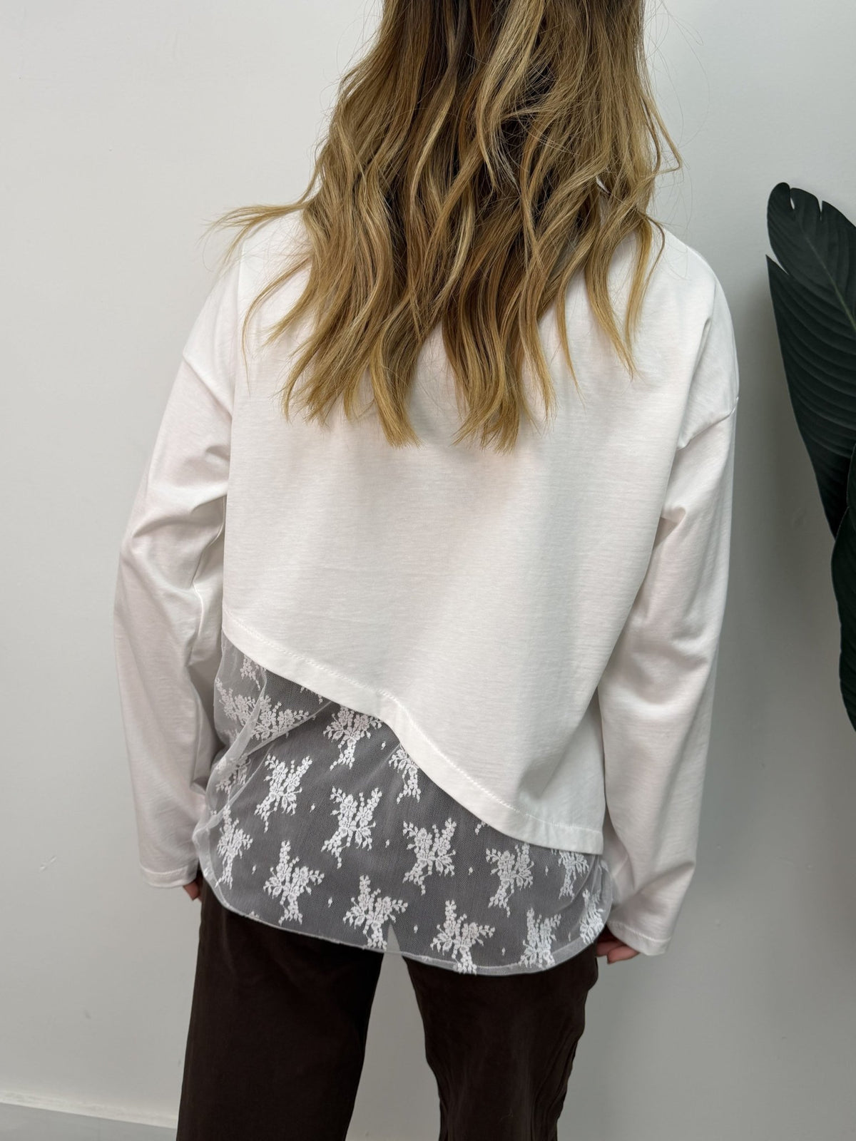T-shirt manica lunga con pizzo trasversale MyD - GiuGiò | Shop online