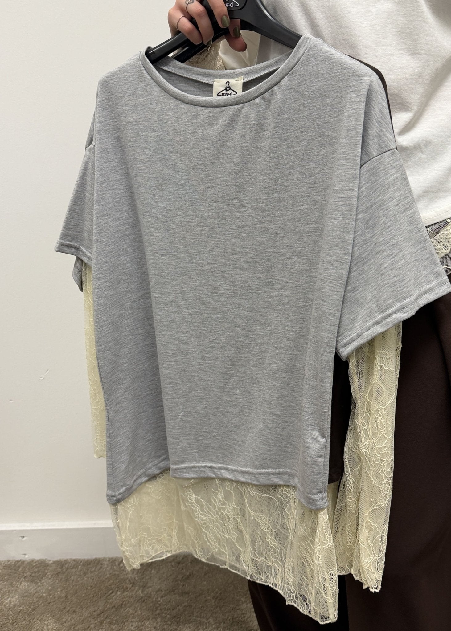 T-shirt over con manica e fondo in pizzo MyD - GiuGiò | Shop online