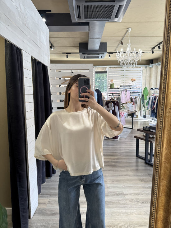 T-shirt over girocollo in viscosa Tensione In - GiuGiò | Shop online