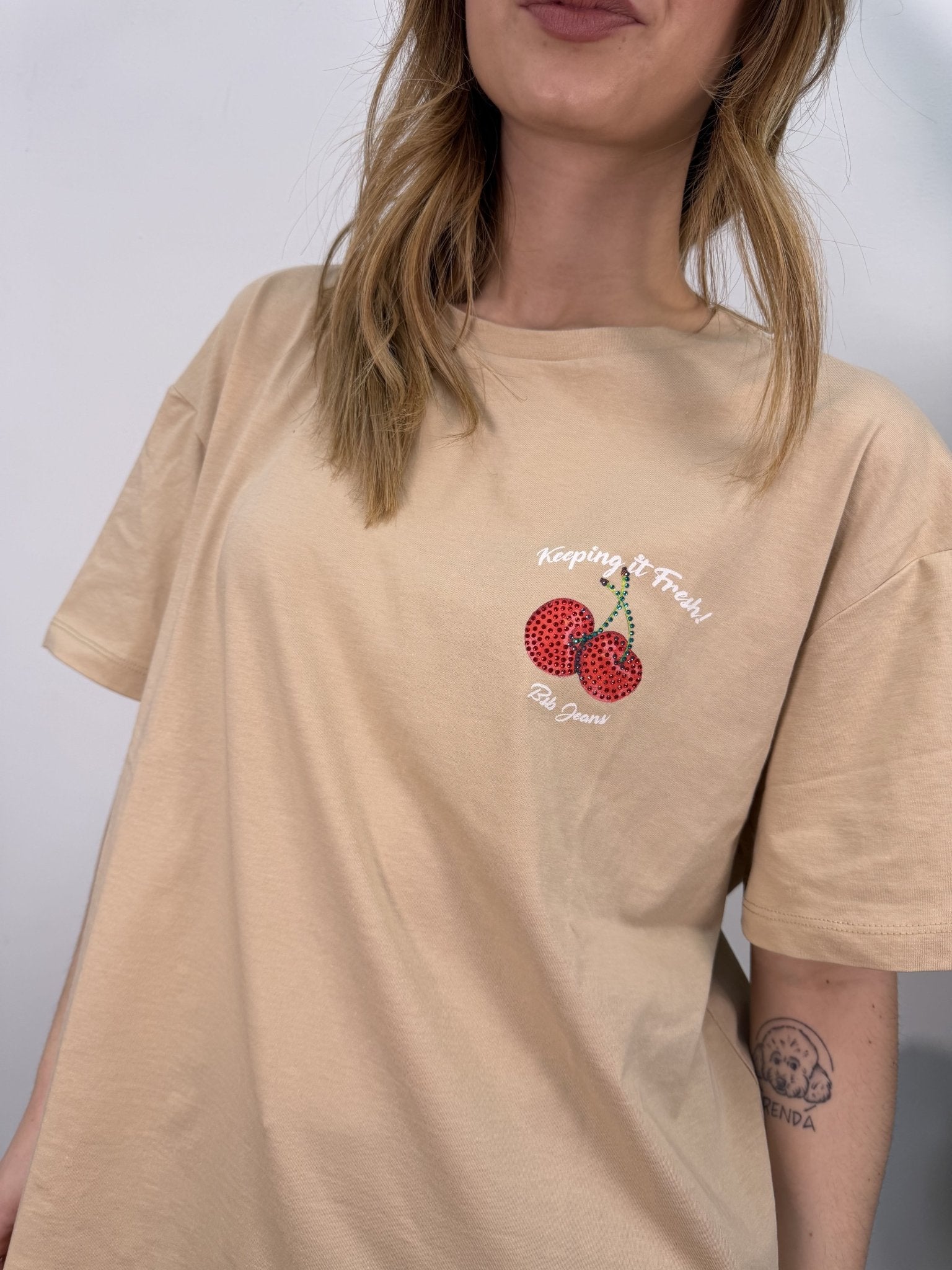 T-Shirt over in cotone con stampa e strass BSB - GiuGiò | Shop online