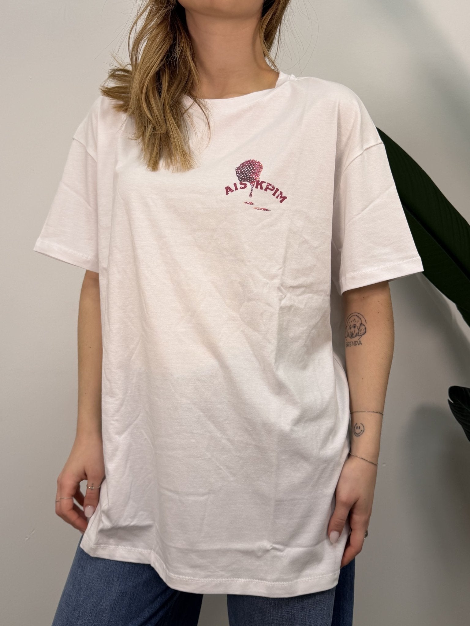 T-Shirt over in cotone con stampa e strass BSB - GiuGiò | Shop online
