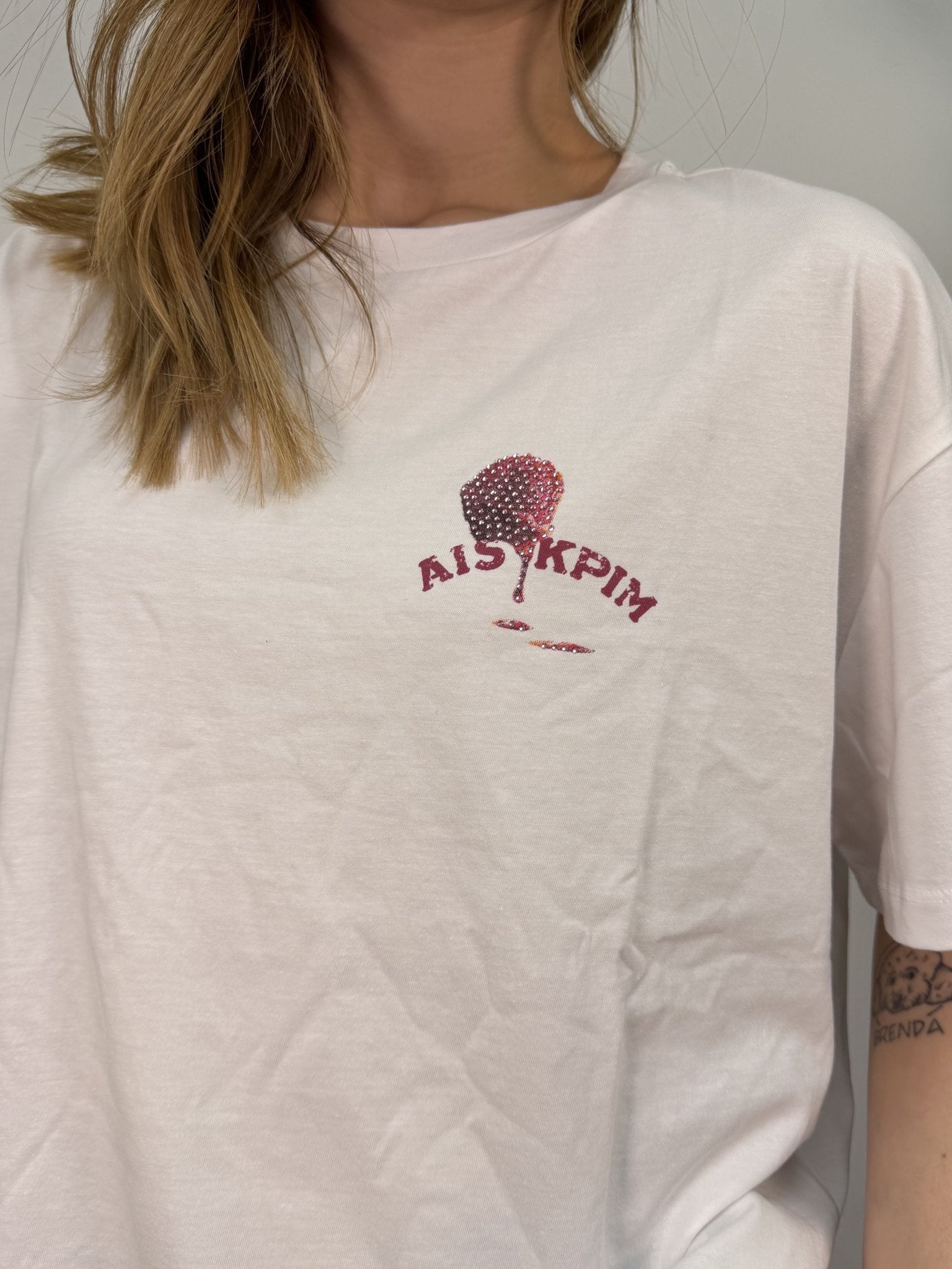 T-Shirt over in cotone con stampa e strass BSB - GiuGiò | Shop online