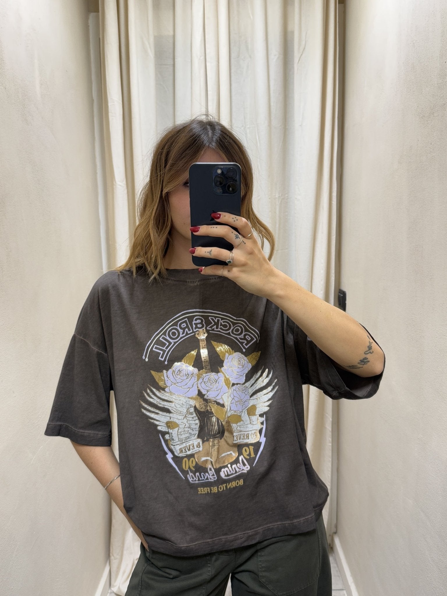 T-Shirt over in cotone stampa rose HaveOne - GiuGiò | Shop online